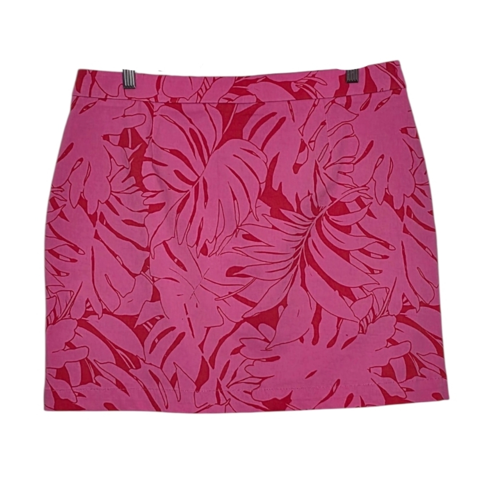 Rafaella Fuchsia & Red Tropical Leaf Pattern Skort Size XL - Picture 3 of 7